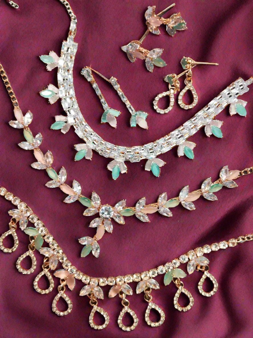 women american diamond jewellery  for office wear ad jewellery set with price  american diamond chain set with price   sale  american diamond necklace under 1000  american diamond necklace PunnagaiDJ  american diamond jewellery design  clearance sale