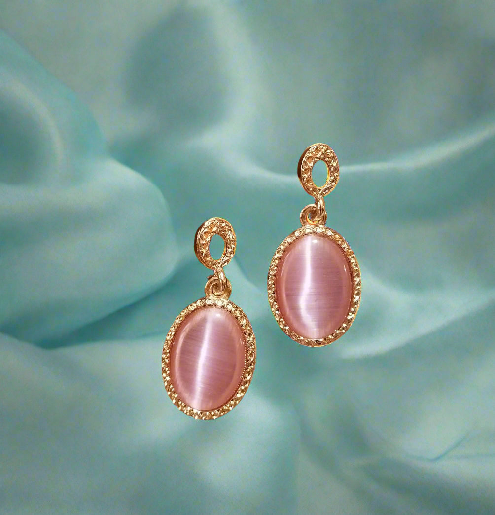 Dainty peach  Stud Statement Earrings,  Teardrop Earrings, peach Earrings, Wedding Jewelry, Bridesmaid Gift BELK007f-PunnagaiDJ