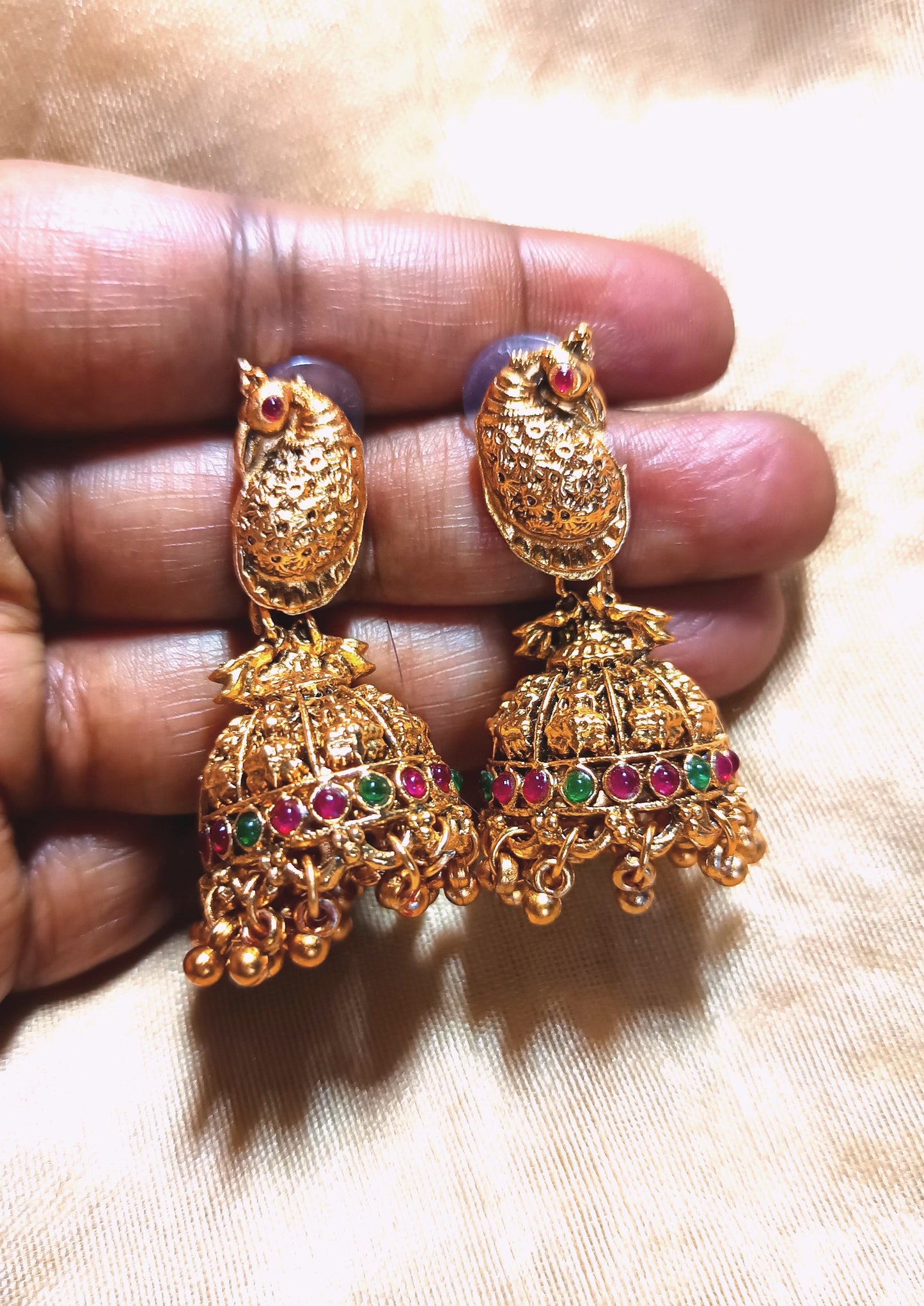 Engrossing antique heavy Choker lakshmi peacock