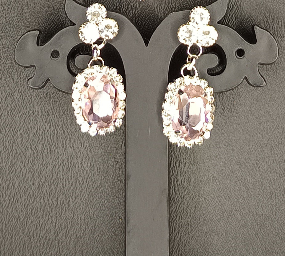 Twinkling white Necklace set-Pink