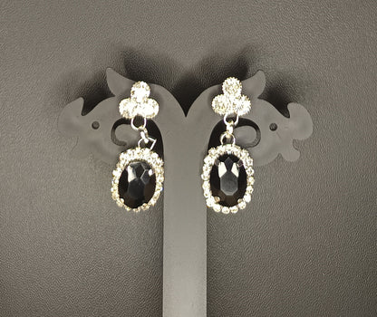 Sparkling white Necklace set-Black
