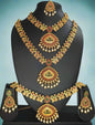 Gleaming Antique Drop Kundan Necklace with Maati and Waist band