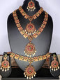 Dazzling Antique crops Haram set with maati n waist band