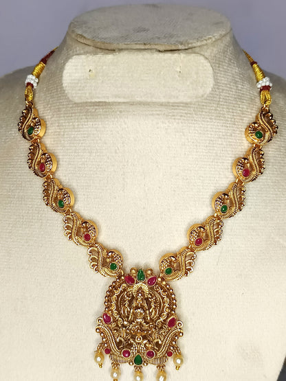 Scintillating Antique lakshmi_peacock Haram set