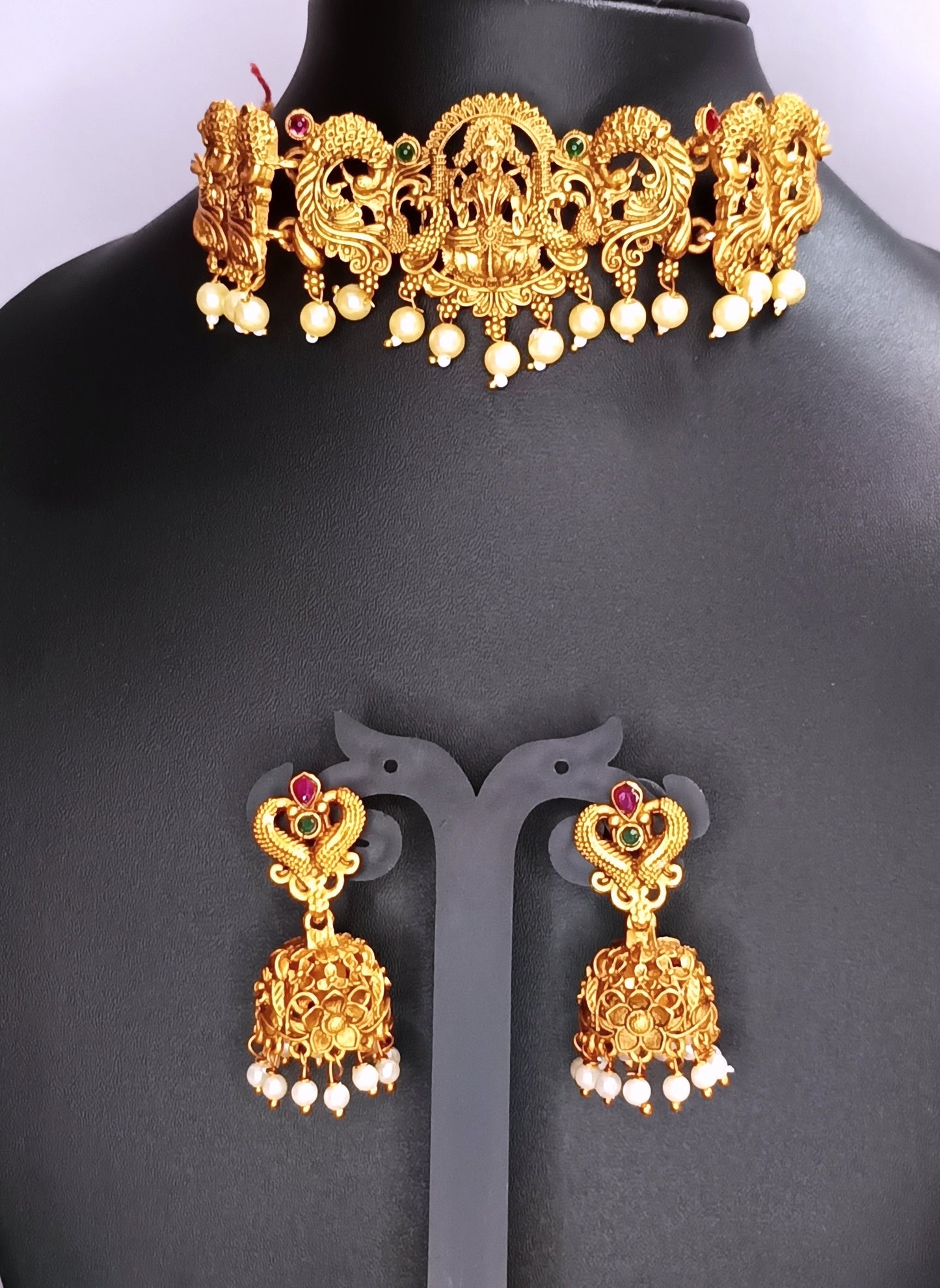 Mesmerizing Antique Choker lakshmi _6peacock_heart-PunnagaiDJ