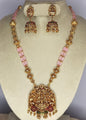 Amazing Antique lakshmi haram set with Pink beads