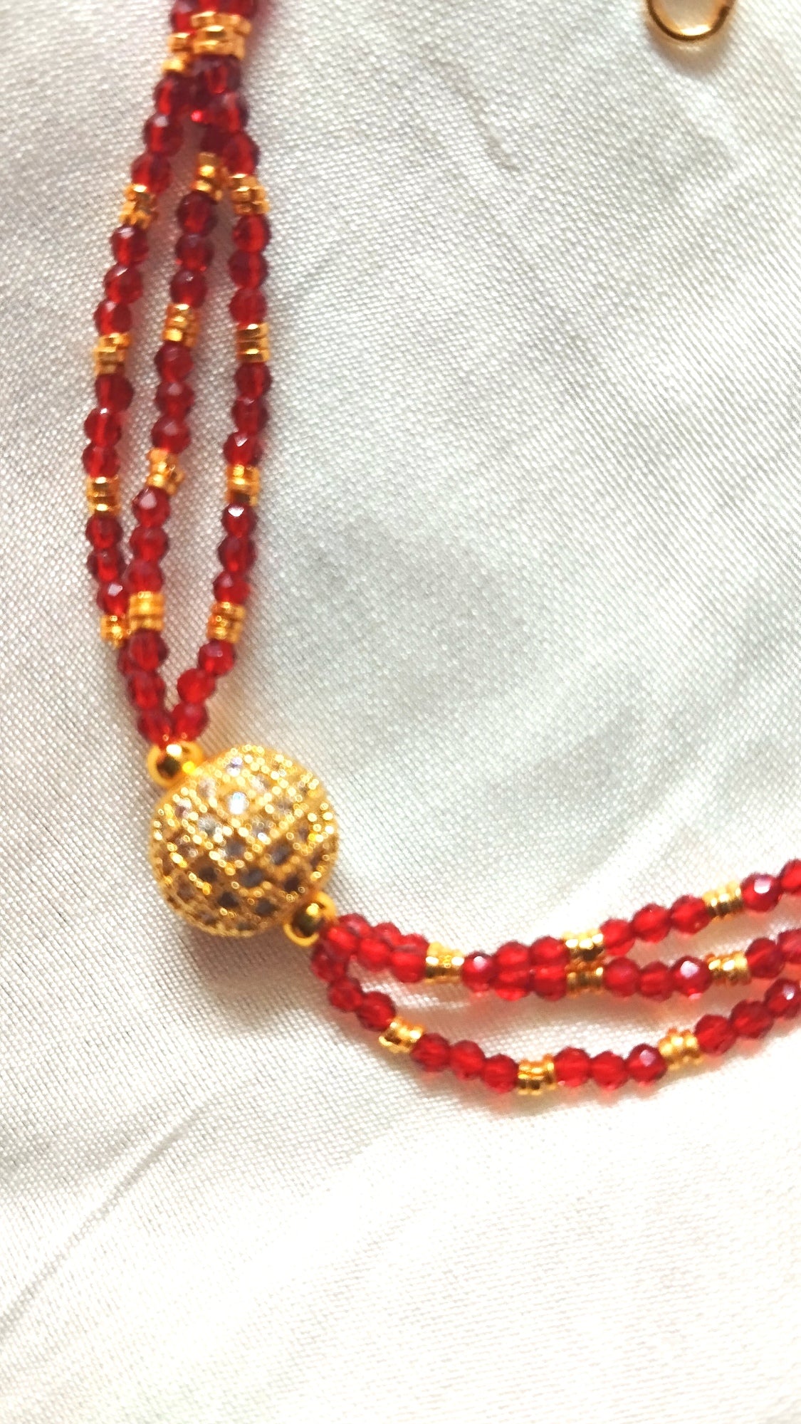 Different colors Crytal Chain with white stoned gold plated drop