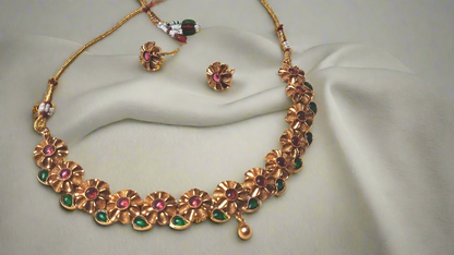 Modern Jewellery Gold plated Flower leaf sequence