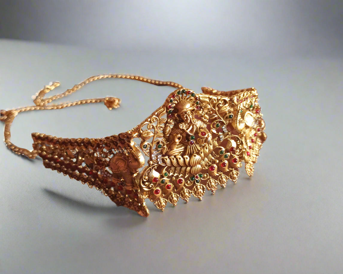 Stunning Antique Lakshmi Elephant beads waist belt