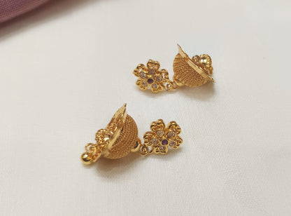 Alluring flower Jumki earrings