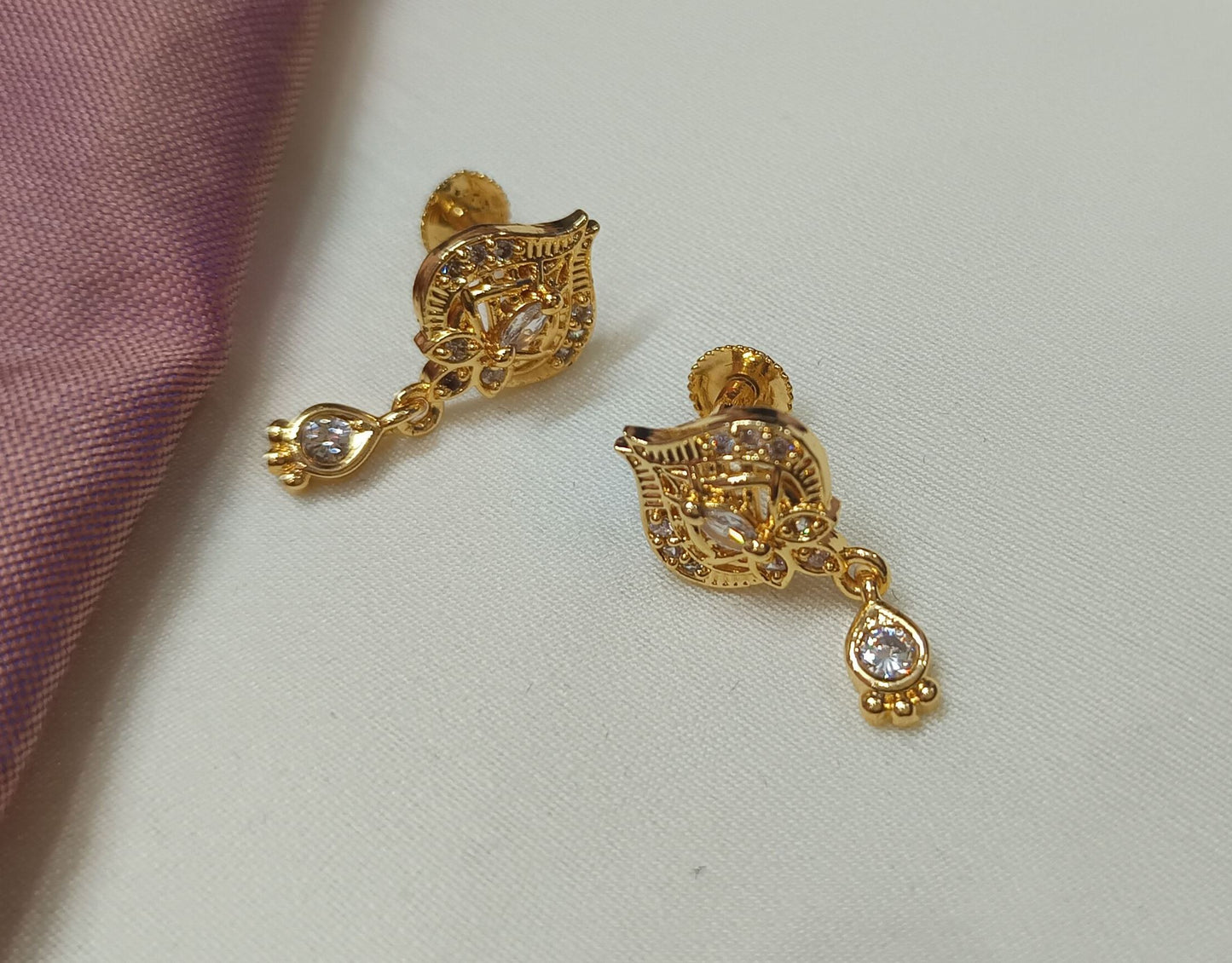 White Spear drops earrings