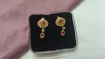 Spear stud earrings-Ruby