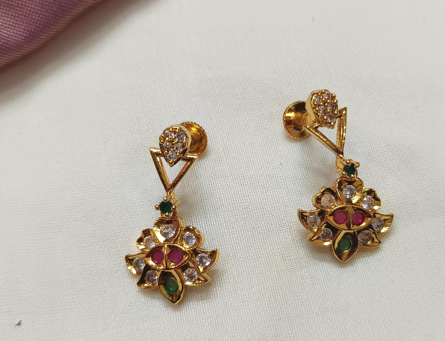 multicolor  lotus-drops earrings
