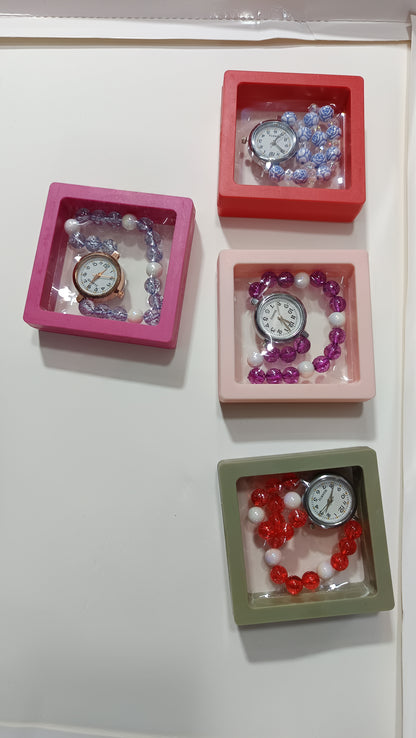 Cute shining Beads Watch Bracelet