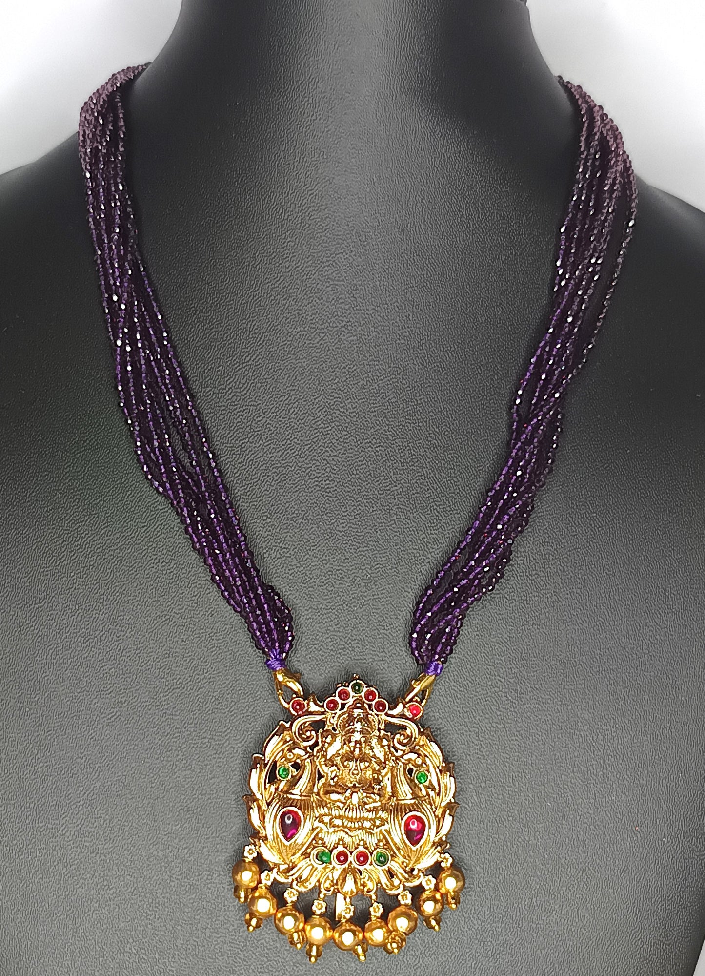 Purple Crystal bead pendent Chain