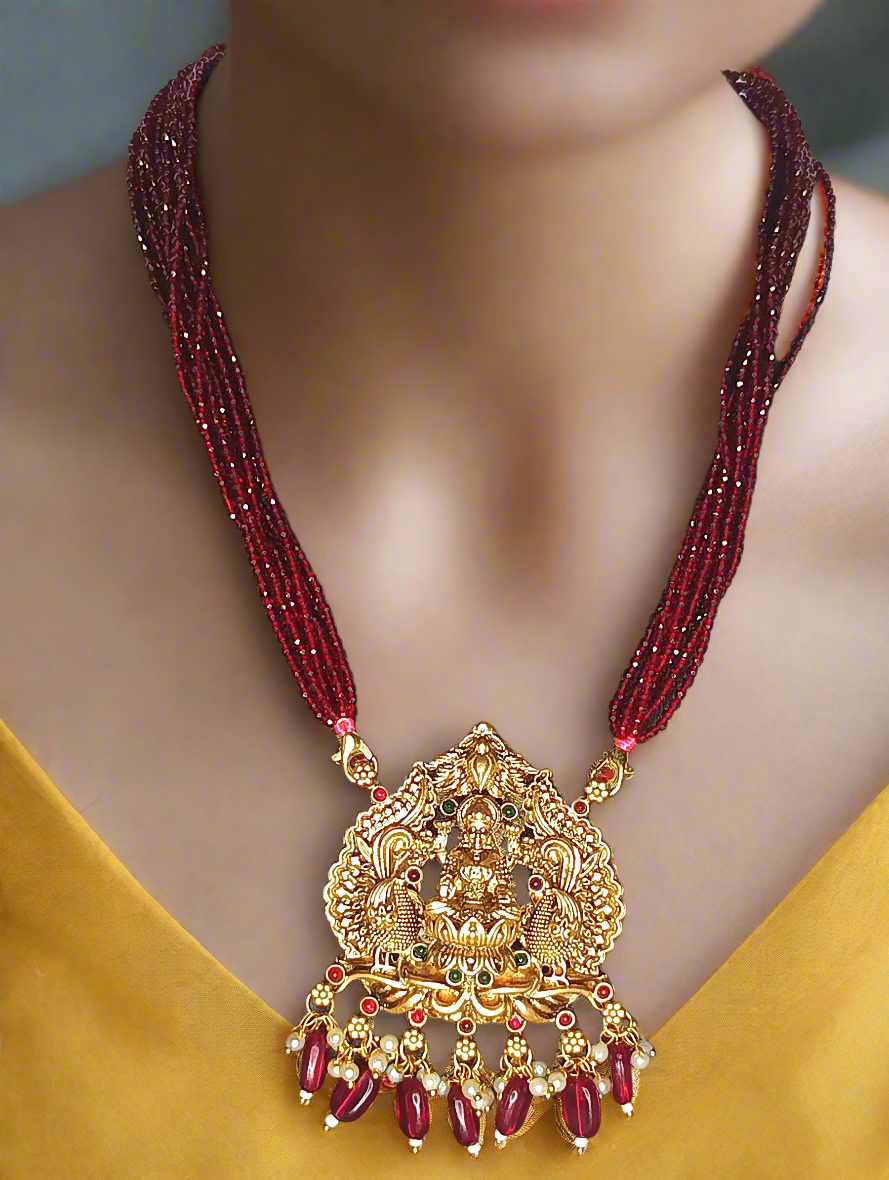Red Crystal bead pendent Chain