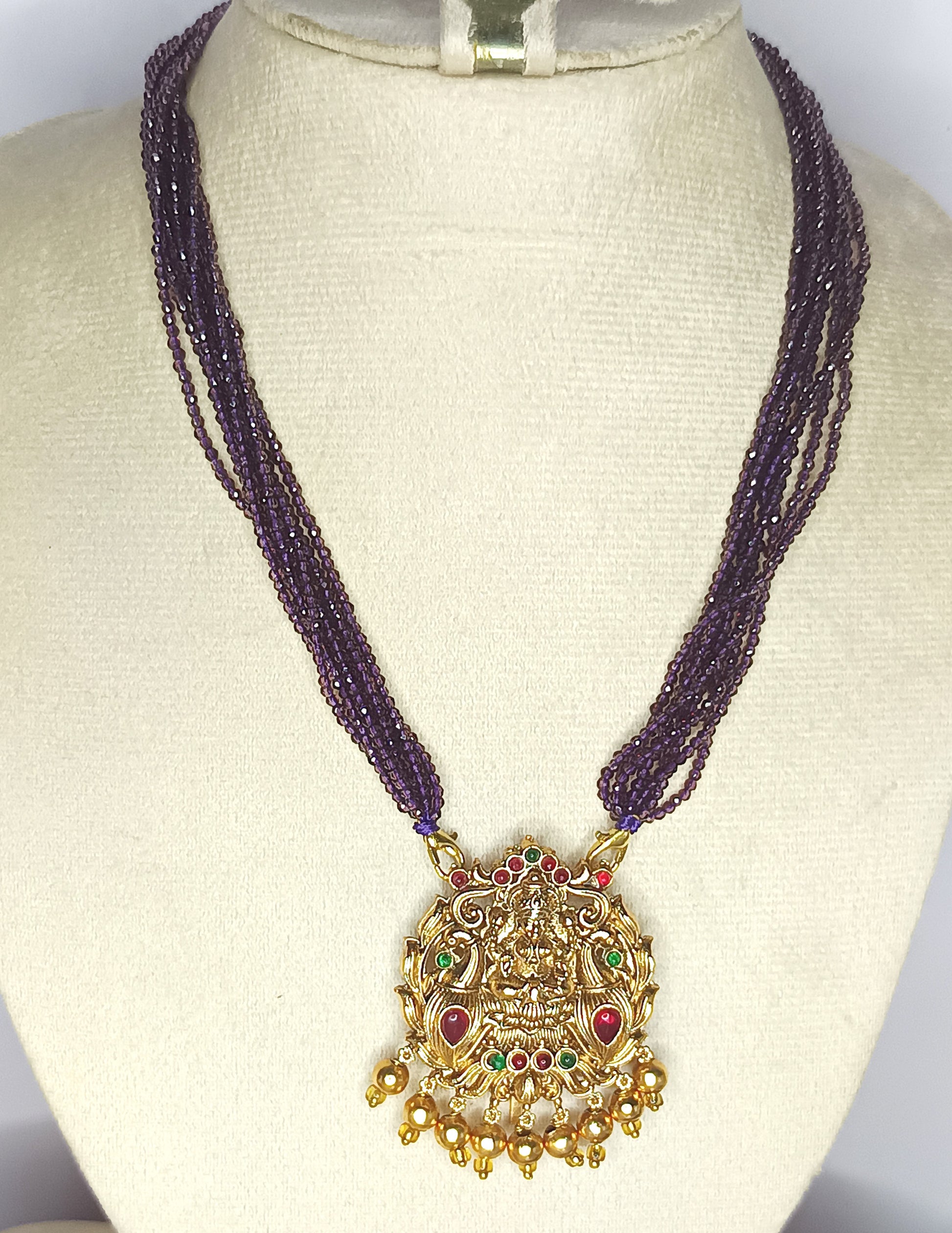 Purple Crystal bead pendent Chain