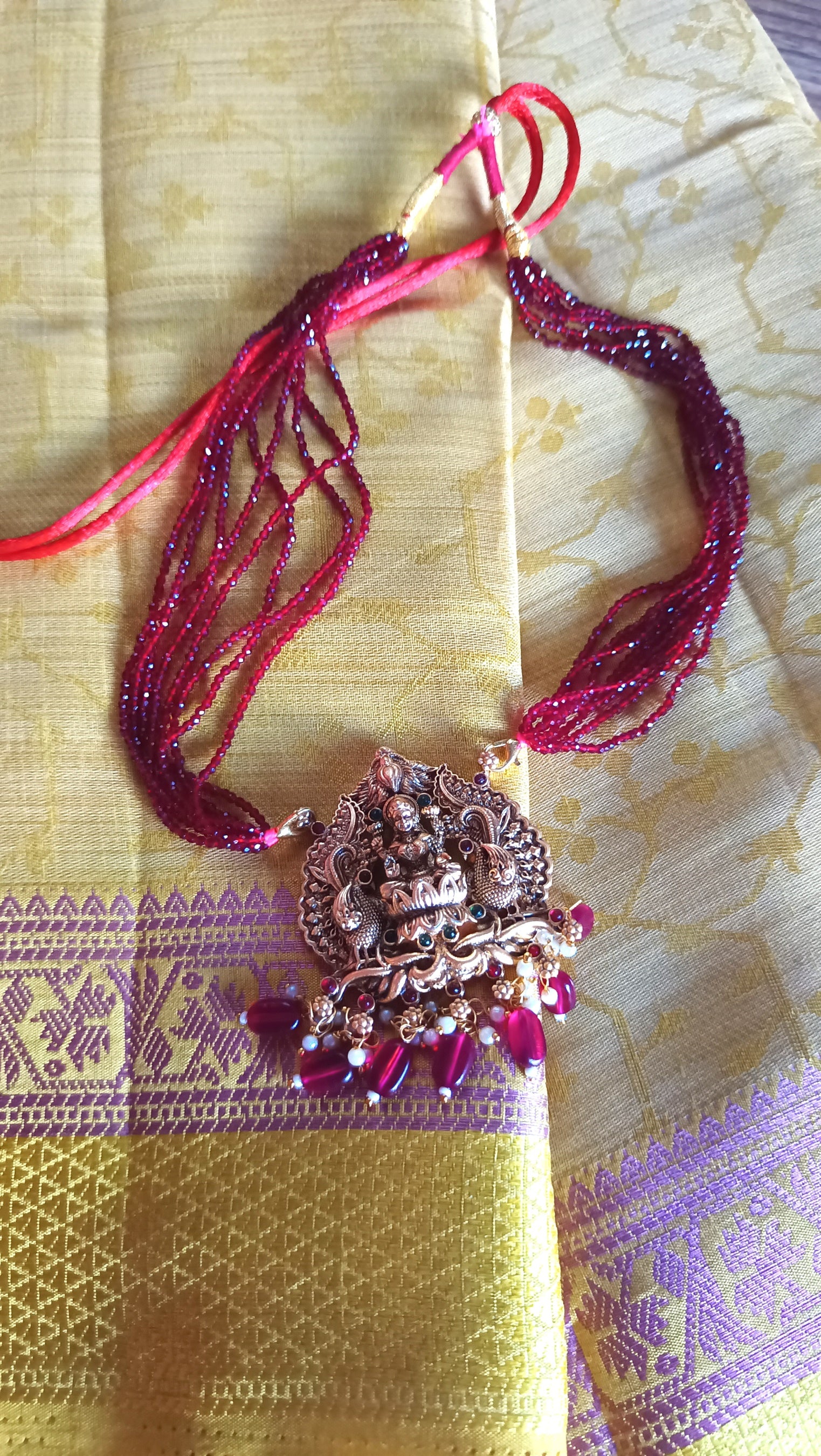 Red Crystal bead pendent Chain