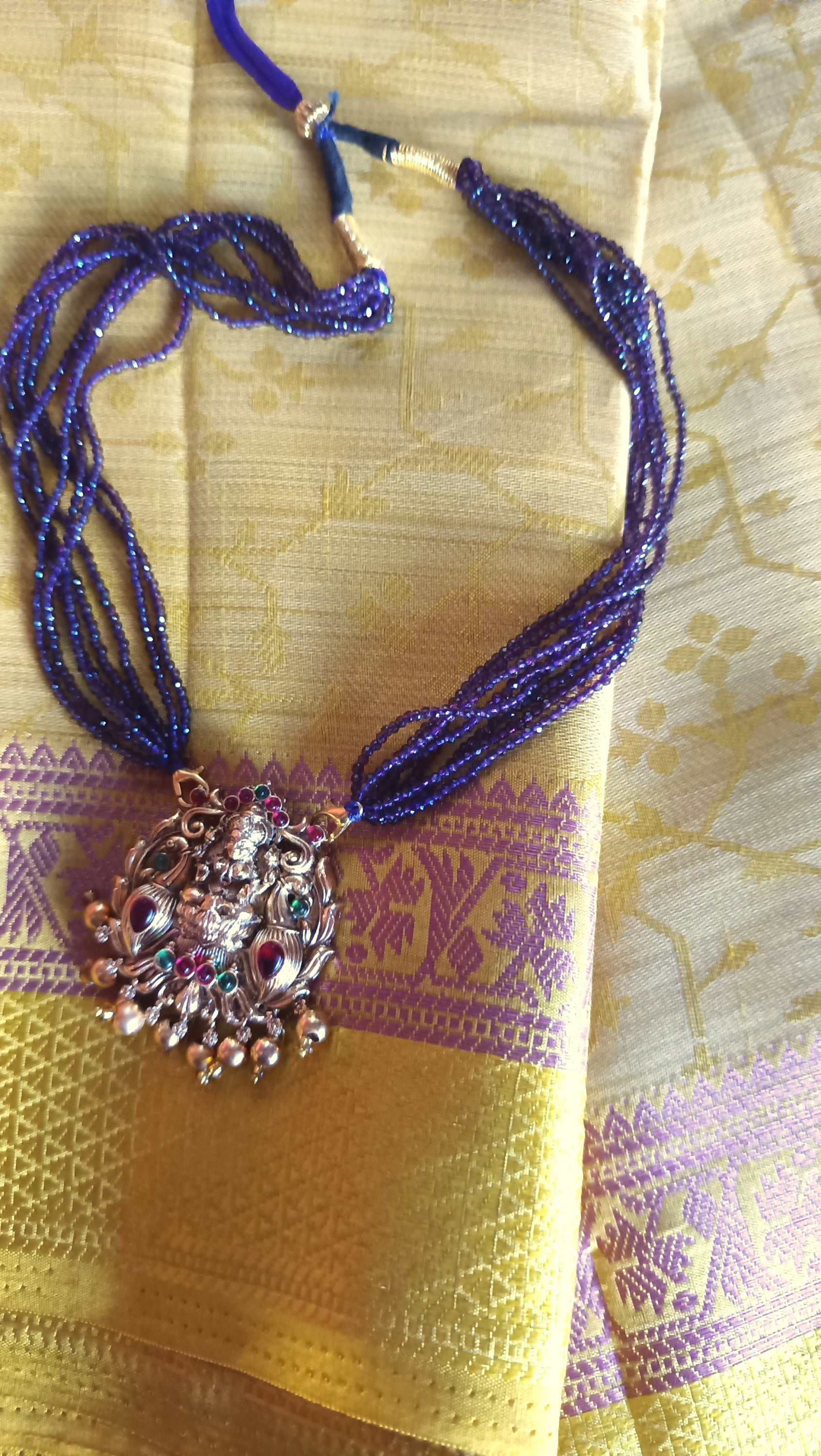 Purple Crystal bead pendent Chain