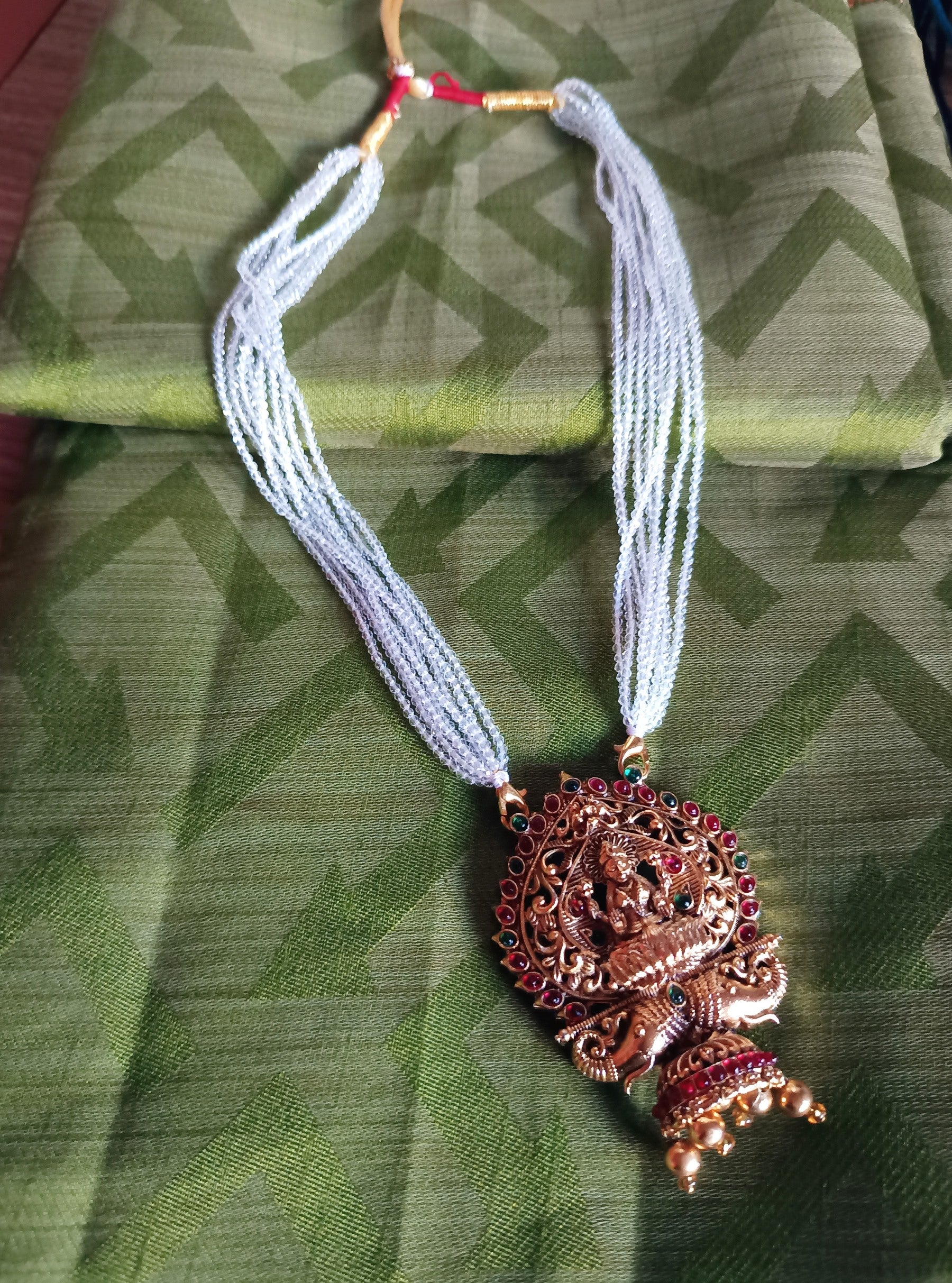 Transparent Crystal bead pendent Chain