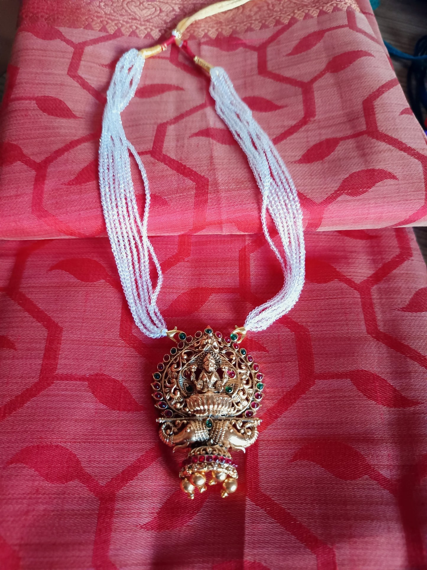 Transparent Crystal bead pendent Chain