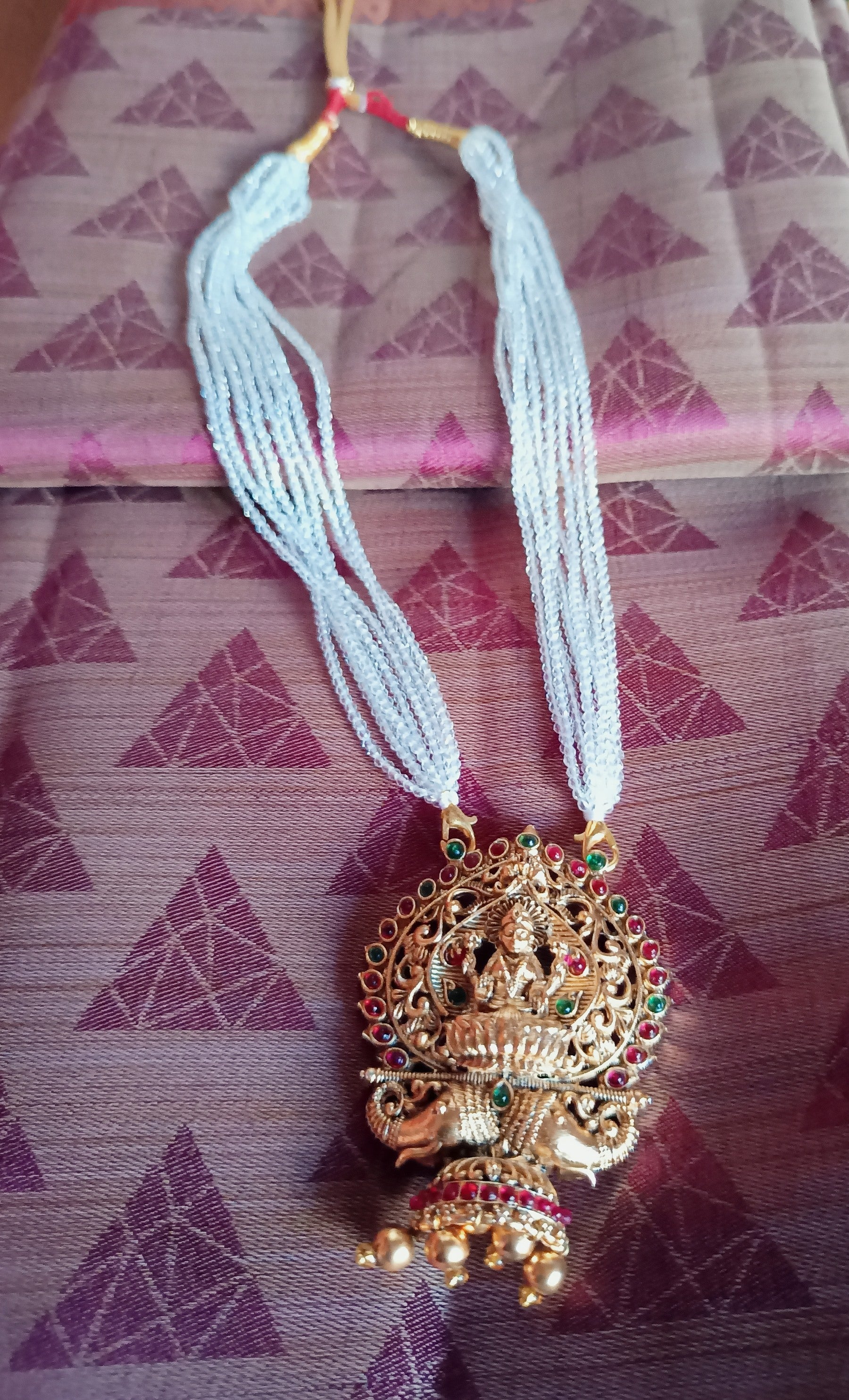 Transparent Crystal bead pendent Chain