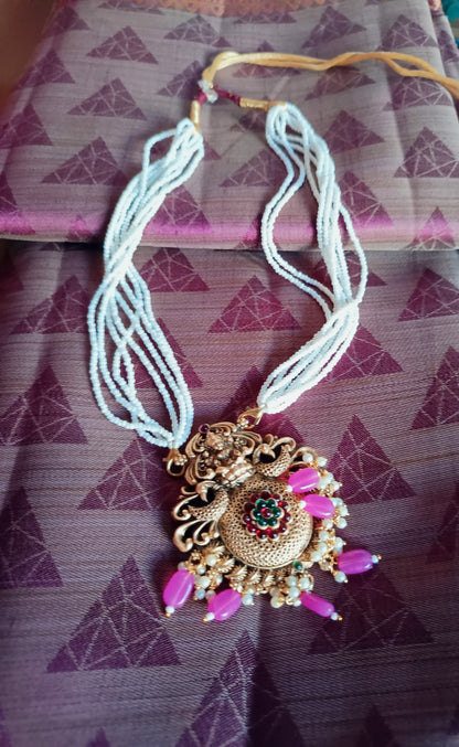 White Bead Chain with pendent