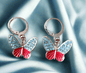 gold plated AD stone butterfly earrings hoop dangler
Enamel Butterfly Charms Handmade Insect Earrings
Girls college party red