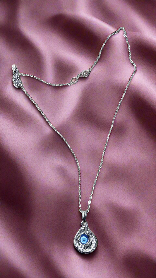 evileye Necklace for Women Summer Necklace Boho Necklace Silver chain Necklace Chunky pendent Necklace Floral Jewelry Accessories Romantic Gifts for Women Girls Trendy Stuff
