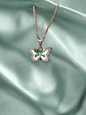 gold plated AD stone butterfly rose gold chains
Enamel Butterfly Charms Handmade Insect neck chains
Girls college party

