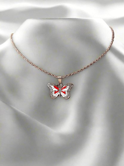 gold plated AD stone butterfly rose gold chains
Enamel Butterfly Charms Handmade Insect neck chains
Girls college party