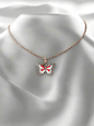 gold plated AD stone butterfly rose gold chains
Enamel Butterfly Charms Handmade Insect neck chains
Girls college party