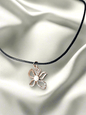 Elegant gold pendent on black nylon chain. trendy fahionable for ollege, office and kids