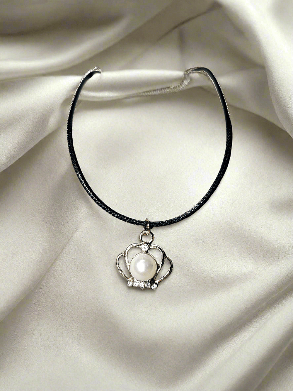 Elegant gold pendent on black nylon chain. trendy fahionable for ollege, office and kids