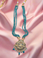 Antique lakshmi haram set with Rama blue crystal beads