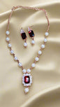 Pearl necklace set
American diamond Necklace set