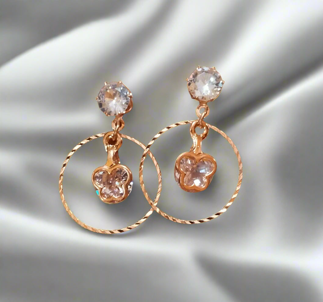 Trendy light weight shiny earring with korean western stylish danglers-a