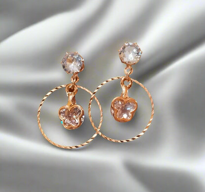Trendy light weight shiny earring with korean western stylish danglers-a